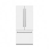 ZLINE 36 in. 19.6 cu. ft. French Door Built-In Bottom Freezer Refrigerator with Water Dispenser and Ice Maker in White Matte with Stainless Steel Interior (SRBIV-WM-36)
