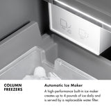 ZLINE 18 in. 8.6 cu. ft. Left Hinge Column Freezer in Stainless Steel with Graphite Gray Interior (RCFVL-304-18)