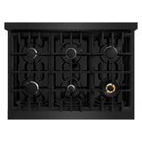 ZLINE 36 in. 5.2 cu. ft. Classic Gas Range with 6 Burner Cooktop and Convection Gas Oven in Black Stainless Steel (CGRB-36)