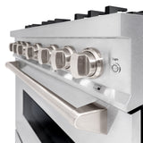 ZLINE 36 in. 5.2 cu. ft. Classic Dual Fuel Range with Gas Cooktop and Electric Convection Oven in Satin Stainless Steel with 6 Brass Burners (CDRS-BR-36)