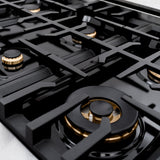 ZLINE 48 in. 6.7 cu. ft. Classic Double Oven Gas Range in Satin Stainless Steel with 8 Brass Burners (CGRS-BR-48)