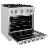 ZLINE 30 in. 4.2 cu. ft. Classic Dual Fuel Range with 4 Burner Gas Cooktop and Electric Convection Oven in Satin Stainless Steel (CDRS-30)