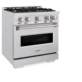 ZLINE 30 in. 4.2 cu. ft. Classic Dual Fuel Range with 4 Burner Gas Cooktop and Electric Convection Oven in Satin Stainless Steel (CDRS-30)