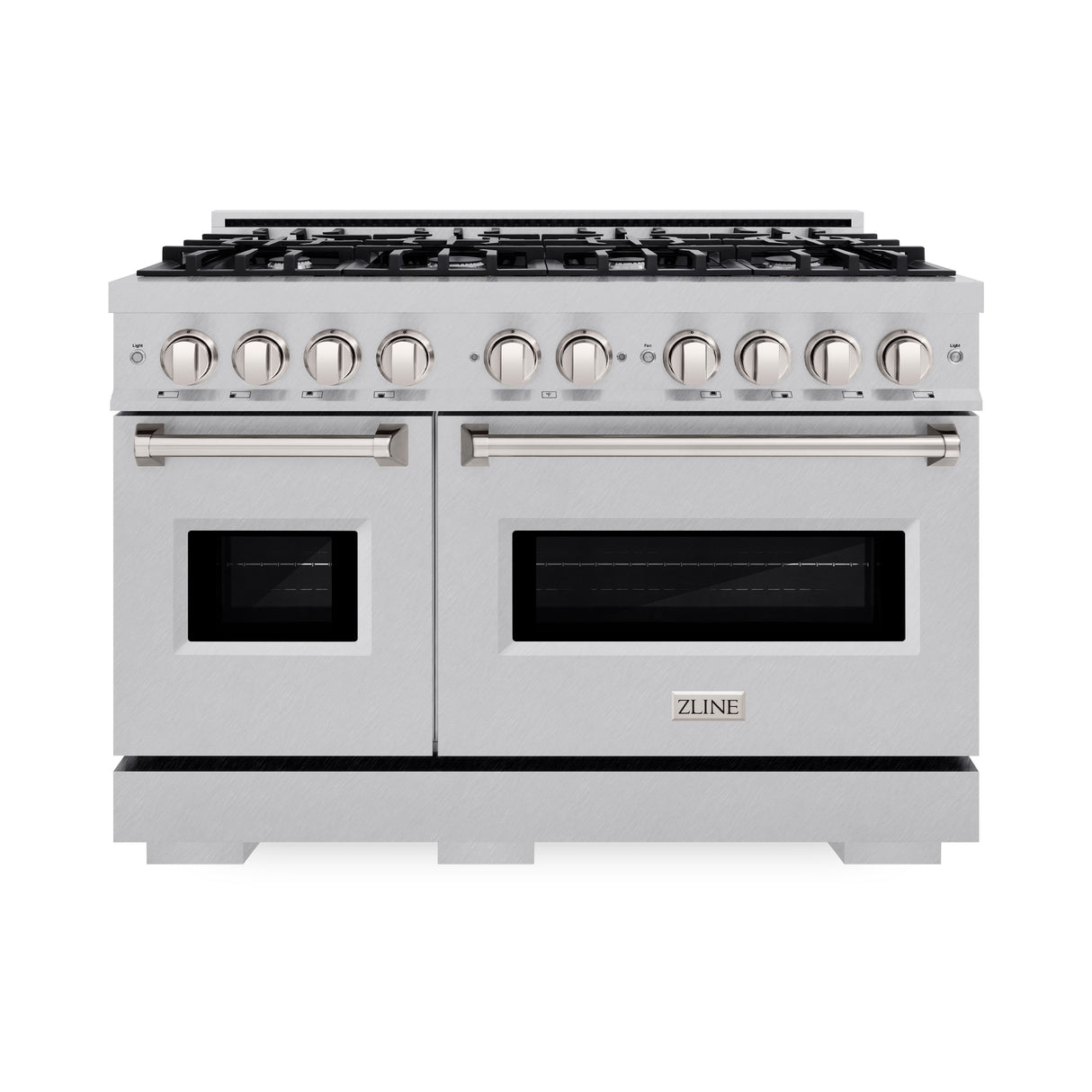 ZLINE 48 in. 6.7 cu. ft. Classic Double Oven Dual Fuel Range with 8 Burner Gas Cooktop in Satin Stainless Steel (CDRS-48)