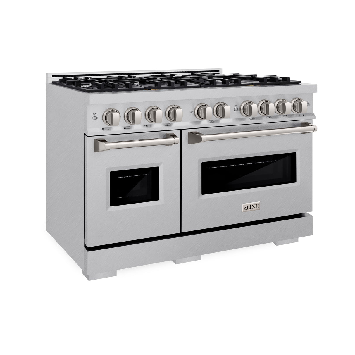 ZLINE 48 in. 6.7 cu. ft. Classic Double Oven Dual Fuel Range with 8 Burner Gas Cooktop in Satin Stainless Steel (CDRS-48)