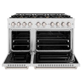 ZLINE 48 in. 6.7 cu. ft. Classic Double Oven Dual Fuel Range in Satin Stainless Steel with 8 Brass Burners (CDRS-BR-48)