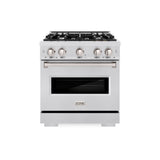 ZLINE 30 in. 4.2 cu. ft. Classic Gas Range with 4 Burner Cooktop and Convection Gas Oven in Satin Stainless Steel (CGRS-30)