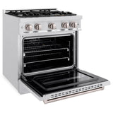 ZLINE 30 in. 4.2 cu. ft. Classic Gas Range with 4 Burner Cooktop and Convection Gas Oven in Satin Stainless Steel (CGRS-30)