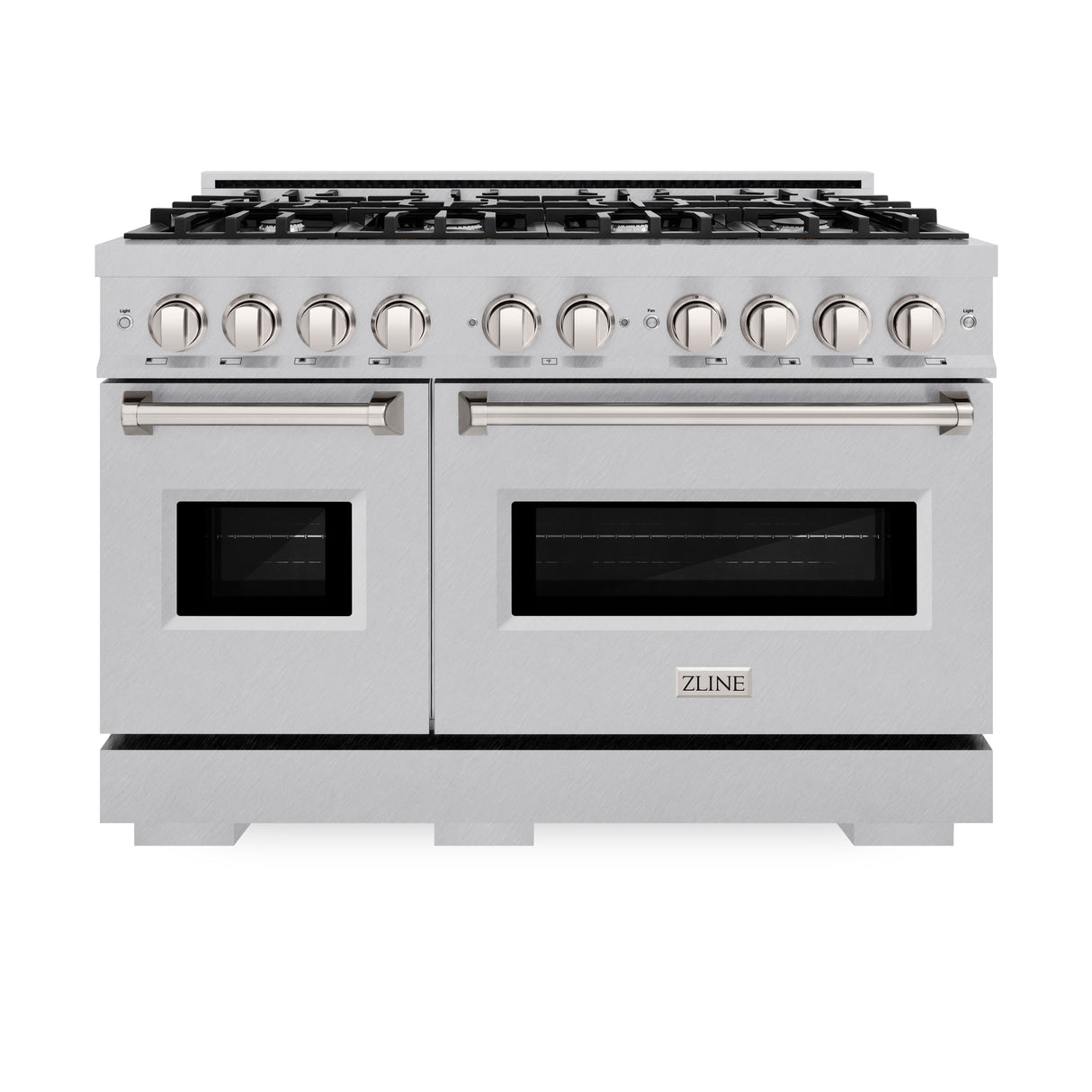 ZLINE 48 in. 6.7 cu. ft. Classic Double Oven Gas Range with 8 Burner Cooktop in Satin Stainless Steel (CGRS-48)