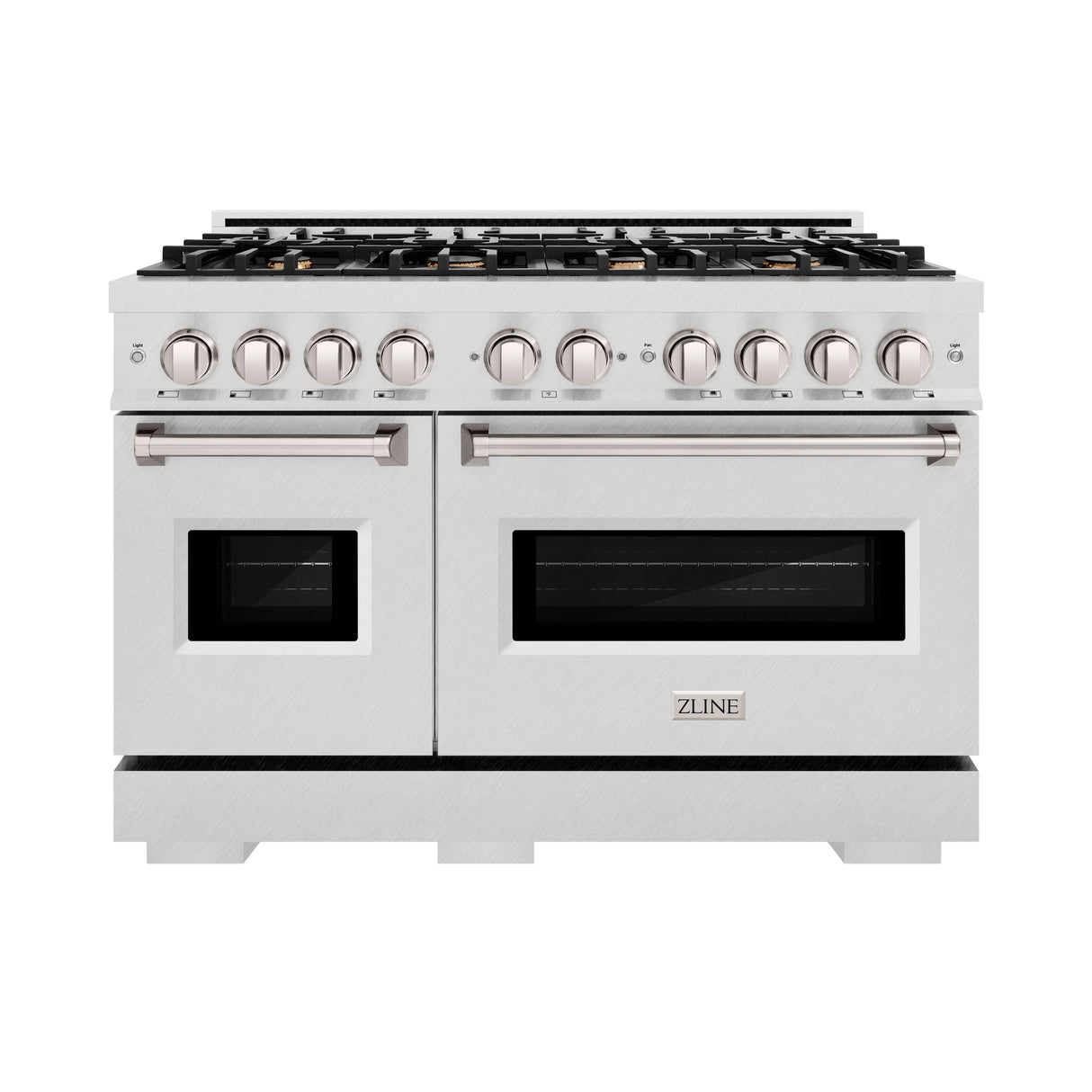ZLINE 48 in. 6.7 cu. ft. Classic Double Oven Gas Range in Satin Stainless Steel with 8 Brass Burners (CGRS-BR-48)