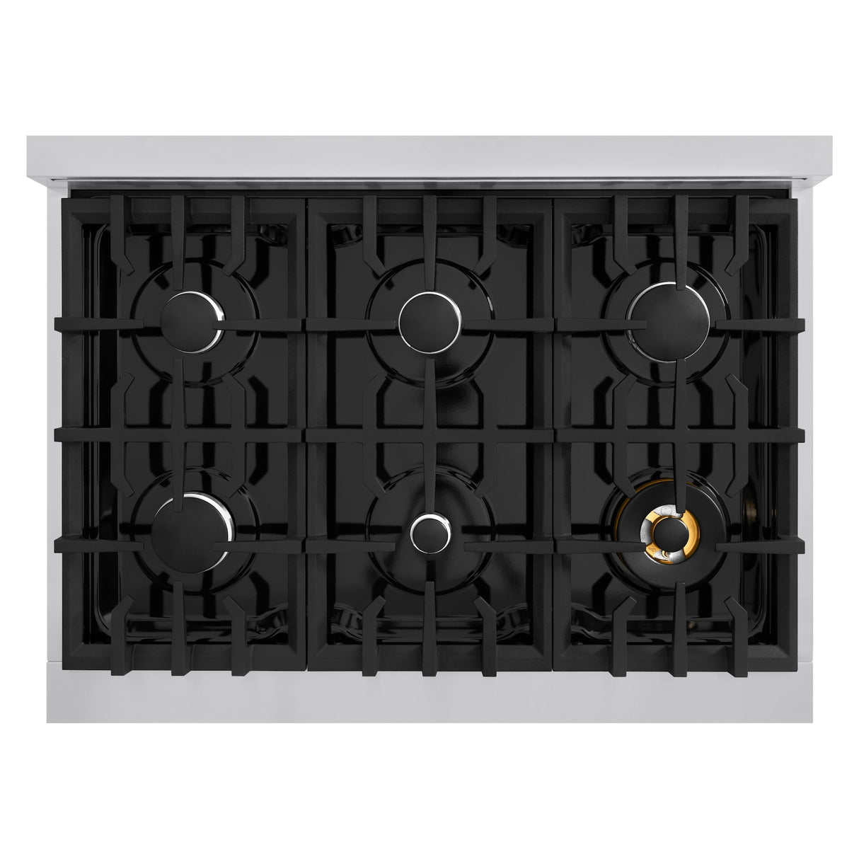 ZLINE 36 in. 5.2 cu. ft. Classic Dual Fuel Range with 6 Burner Gas Cooktop and Electric Convection Oven in Satin Stainless Steel (CDRS-36)