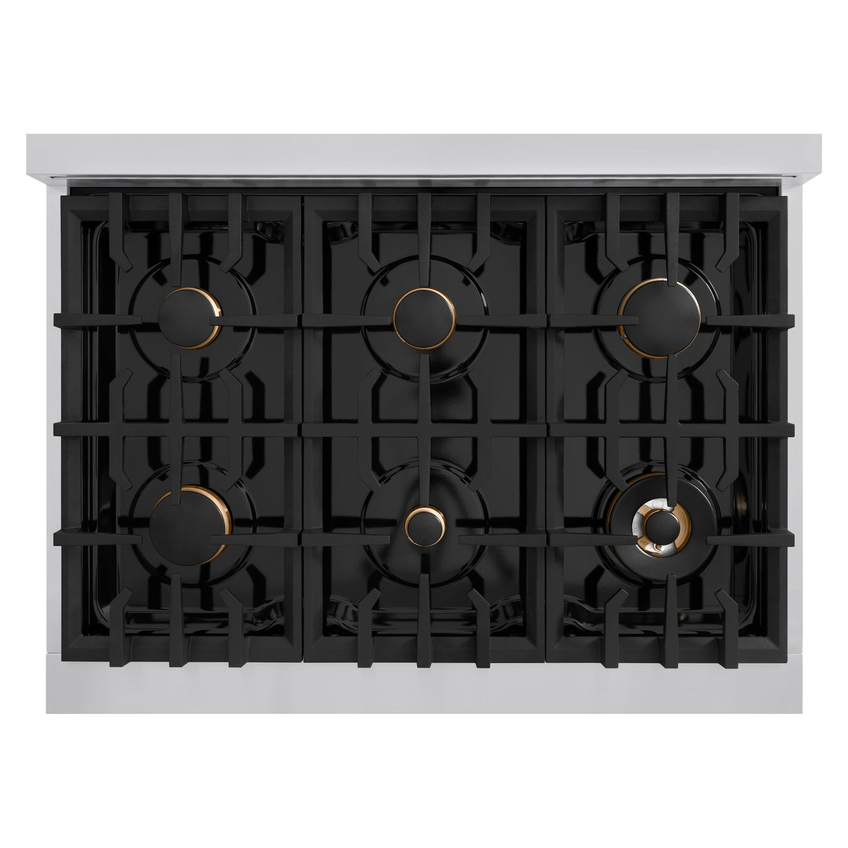 ZLINE 36 in. 5.2 cu. ft. Classic Dual Fuel Range with Gas Cooktop and Electric Convection Oven in Stainless Steel with 6 Brass Burners (CDR-BR-36)