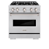 ZLINE 30 in. 4.2 cu. ft. Classic Dual Fuel Range with 4 Burner Gas Cooktop and Electric Convection Oven in Stainless Steel (CDR30)