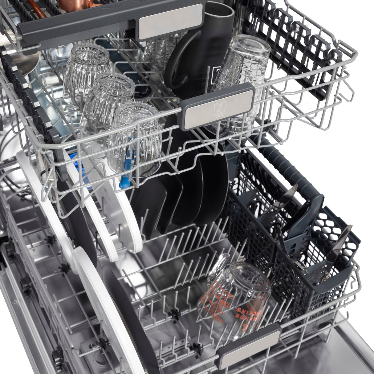 ZLINE 24" Monument Series 3rd Rack Top Touch Control Dishwasher in Custom Panel Ready with Stainless Steel Tub, 45dBa (DWMT-24)