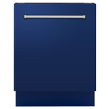 ZLINE 24" Tallac Series 3rd Rack Tall Tub Dishwasher in Blue Gloss with Stainless Steel Tub, 51dBa (DWV-BG-24)