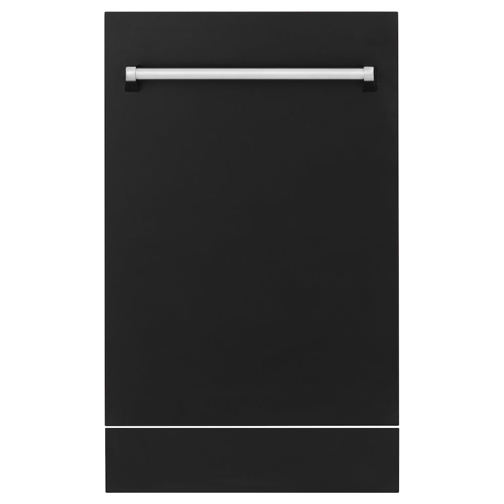 ZLINE 18" Tallac Dishwasher Panel in Black Matte with Traditional Handle (DPV-BLM-18)