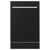 ZLINE 18" Tallac Dishwasher Panel in Black Matte with Traditional Handle (DPV-BLM-18)