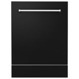 ZLINE 24" Tallac Dishwasher Panel in Black Matte with Traditional Handle (DPV-BLM-24)