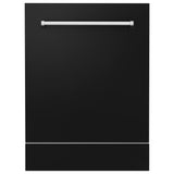 ZLINE 24" Tallac Dishwasher Panel in Black Matte with Traditional Handle (DPV-BLM-24)