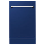 ZLINE 18" Tallac Dishwasher Panel in Blue Gloss with Traditional Handle (DPV-BG-18)