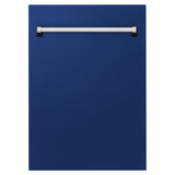 ZLINE 18" Tallac Dishwasher Panel in Blue Gloss with Traditional Handle (DPV-BG-18)