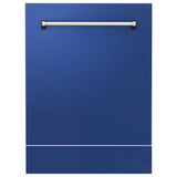 ZLINE 24" Tallac Dishwasher Panel in Blue Matte with Traditional Handle (DPV-BM-24)