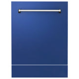 ZLINE 24" Tallac Dishwasher Panel in Blue Matte with Traditional Handle (DPV-BM-24)