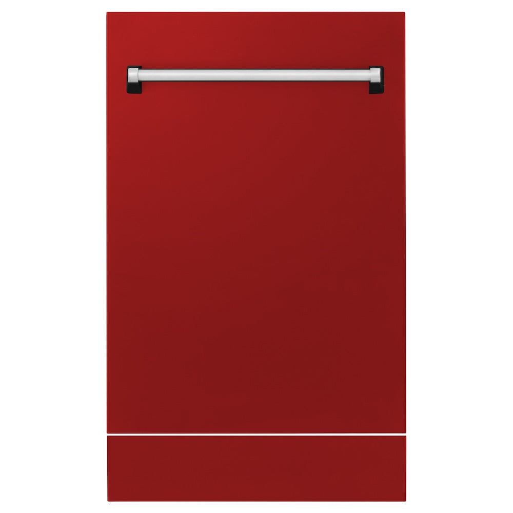 ZLINE 18" Tallac Dishwasher Panel in Red Gloss with Traditional Handle (DPV-RG-18)