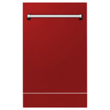 ZLINE 18" Tallac Dishwasher Panel in Red Gloss with Traditional Handle (DPV-RG-18)