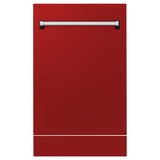 ZLINE 18" Tallac Dishwasher Panel in Red Matte with Traditional Handle (DPV-RM-18)