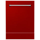 ZLINE 24" Tallac Dishwasher Panel in Red Gloss with Traditional Handle (DPV-RG-24)