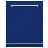 ZLINE 24" Monument Dishwasher Panel in Blue Gloss with Traditional Handle (DPMT-BG-24)