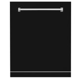 ZLINE 24" Monument Dishwasher Panel in Black Matte with Traditional Handle (DPMT-BLM-24)