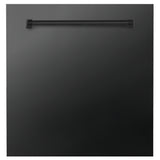 ZLINE 24" Monument Dishwasher Panel in Black Stainless Steel with Traditional Handle (DPMT-BS-24)