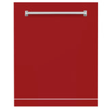 ZLINE 24" Monument Dishwasher Panel in Red Gloss with Traditional Handle (DPMT-RG-24)