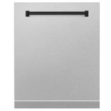 ZLINE Autograph Edition 24" Monument Dishwasher Panel in Fingerprint Resistant Stainless Steel with Matte Black Handle (DPMTZ-SN-24-MB)