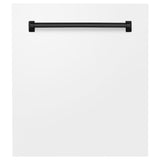ZLINE Autograph Edition 24" Tallac Dishwasher Panel in White Matte with Matte Black Handle (DPVZ-WM-24-MB)