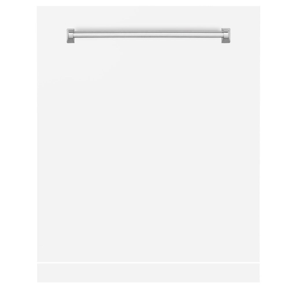 ZLINE 24" Monument Dishwasher Panel in White Matte with Traditional Handle (DPMT-WM-24)