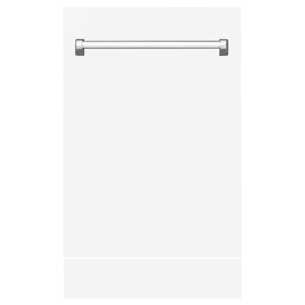 ZLINE 18" Tallac Dishwasher Panel in White Matte with Traditional Handle (DPV-WM-18)