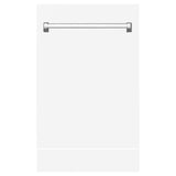 ZLINE 18" Tallac Dishwasher Panel in White Matte with Traditional Handle (DPV-WM-18)