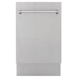 ZLINE 18 in. Tallac Series 3rd Rack Top Control Built-In Dishwasher in Stainless Steel and Traditional Handle, 51dBa (DWV-304-18)