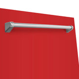 ZLINE 24" Monument Dishwasher Panel in Red Matte with Traditional Handle (DPMT-RM-24)