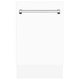 ZLINE 18 in. Tallac Series 3rd Rack Top Control Dishwasher with White Matte Panel, 51dBa (DWV-WM-18)
