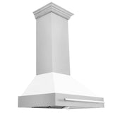 ZLINE 36" Fingerprint Resistant Stainless Steel Range Hood with White Matte Shell (8654SNX-WM36)