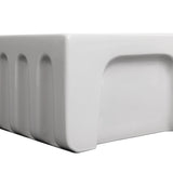 ZLINE 24 in. Venice Farmhouse Apron Front Reversible Single Bowl Fireclay Kitchen Sink with Bottom Grid in White Gloss (FRC5120-WH-24)