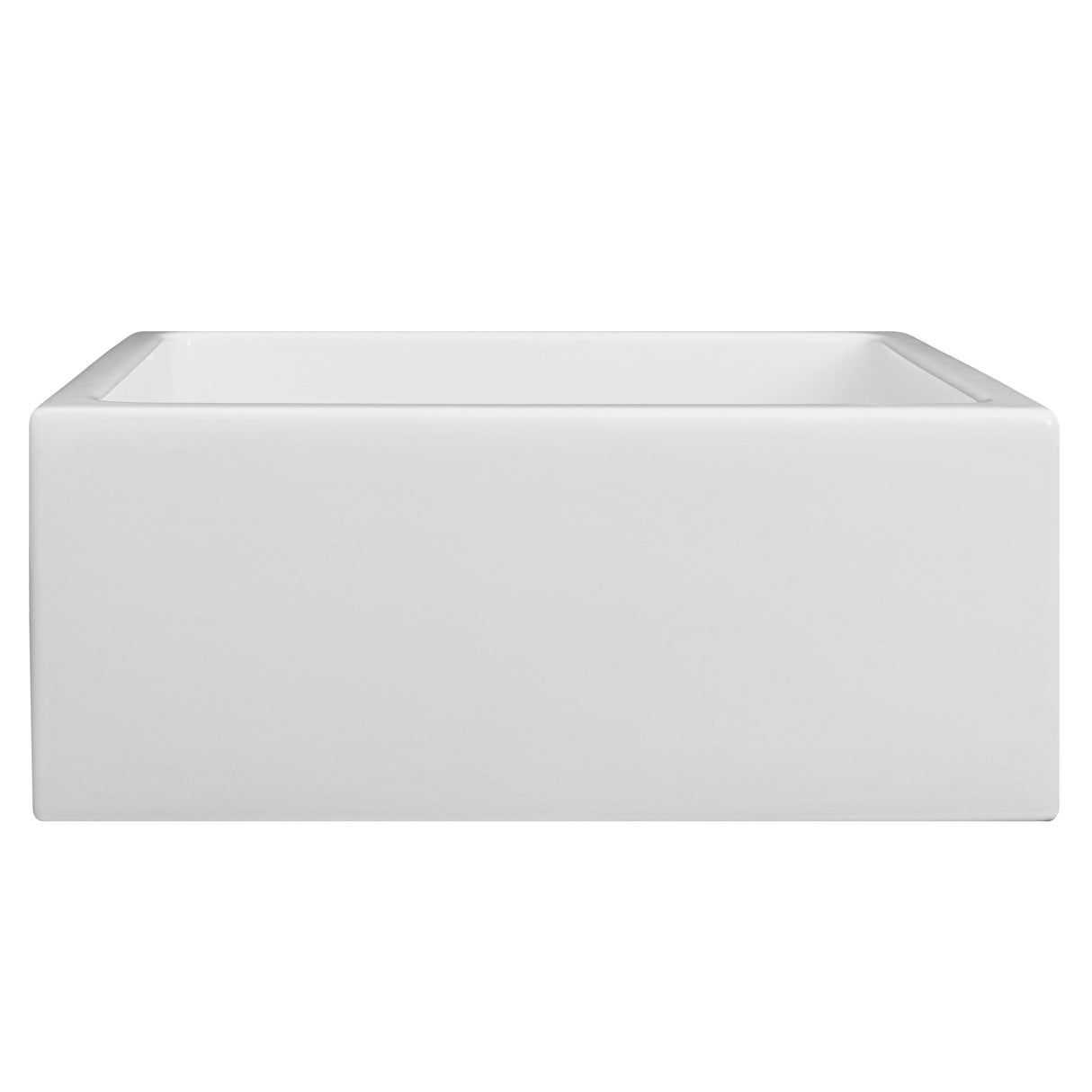 ZLINE 24 in. Venice Farmhouse Apron Front Reversible Single Bowl Fireclay Kitchen Sink with Bottom Grid in White Gloss (FRC5120-WH-24)