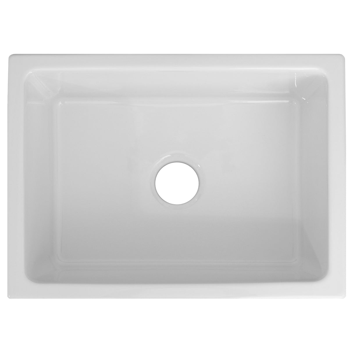 ZLINE 24 in. Venice Farmhouse Apron Front Reversible Single Bowl Fireclay Kitchen Sink with Bottom Grid in White Gloss (FRC5120-WH-24)