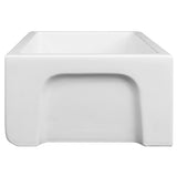 ZLINE 24 in. Venice Farmhouse Apron Front Reversible Single Bowl Fireclay Kitchen Sink with Bottom Grid in White Matte (FRC5120-WM-24)