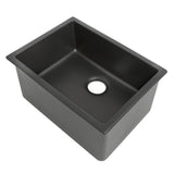 ZLINE 24 in. Rome Dual Mount Single Bowl Fireclay Kitchen Sink with Bottom Grid in Charcoal (FRC5123-CL-24)