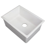 ZLINE 24 in. Rome Dual Mount Single Bowl Fireclay Kitchen Sink with Bottom Grid in White Matte (FRC5123-WM-24)